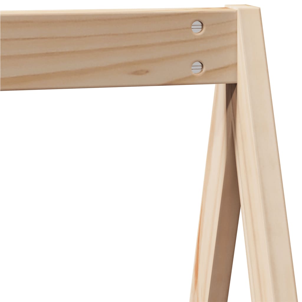 Høyseng med tak voksbrun 75x190 cm heltre furu