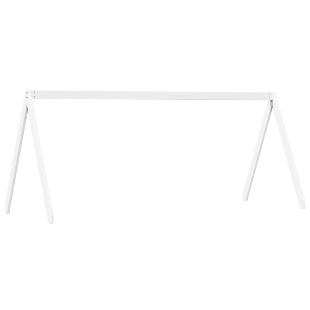 Høyseng med tak hvit 75x190 cm heltre furu