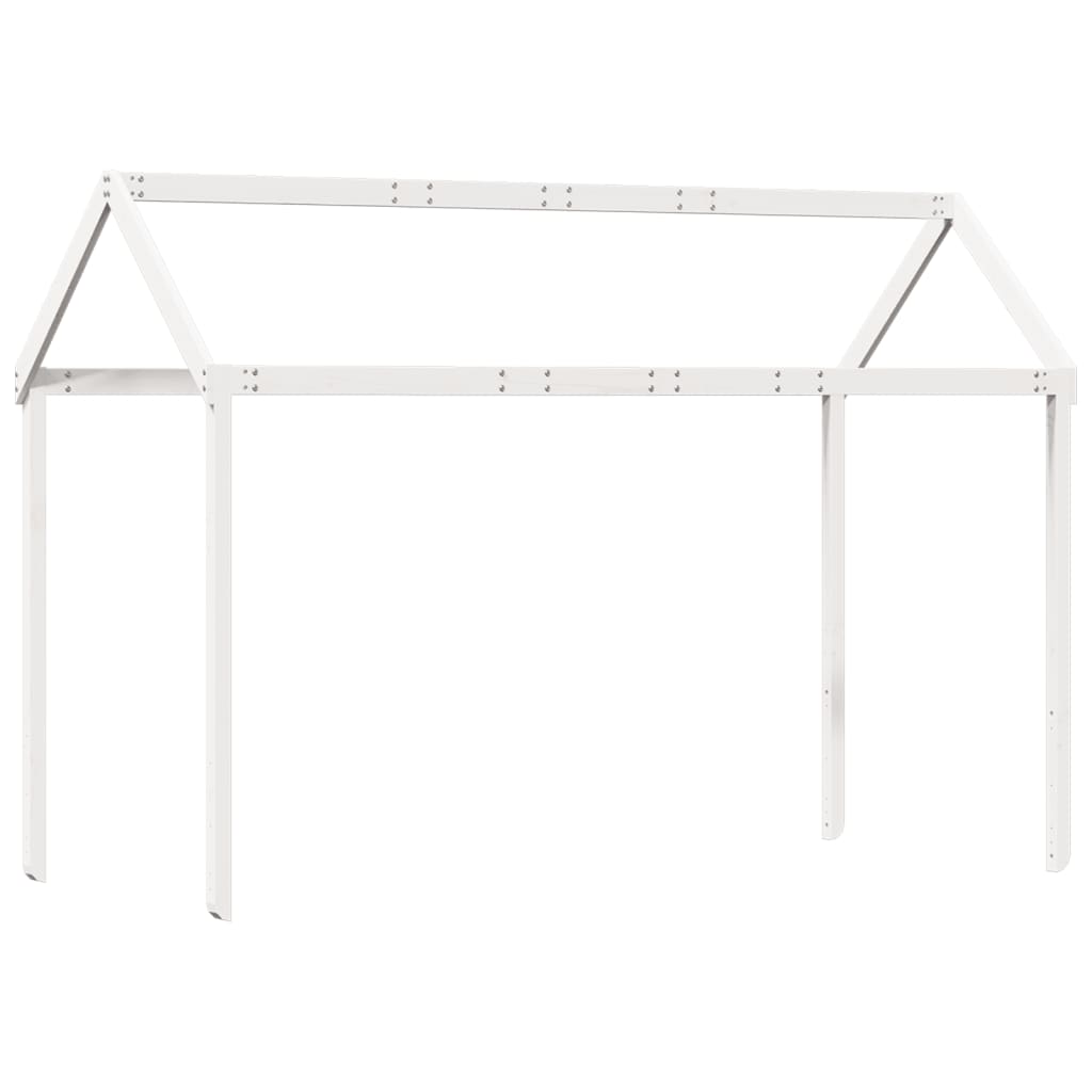 Køyeseng med tak hvit 80x200 cm heltre furu