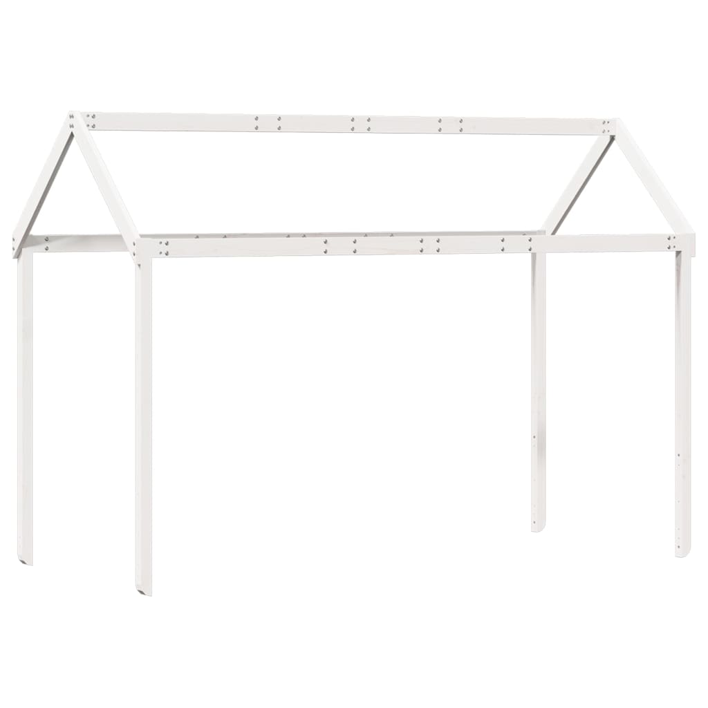 Høyseng med tak hvit 90x200 cm heltre furu