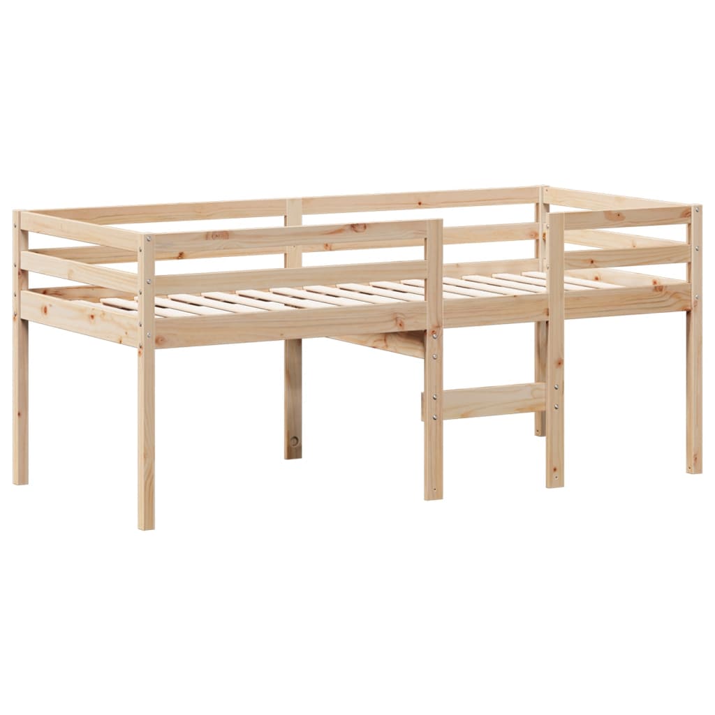 Høyseng med tak 90x190 cm heltre furu
