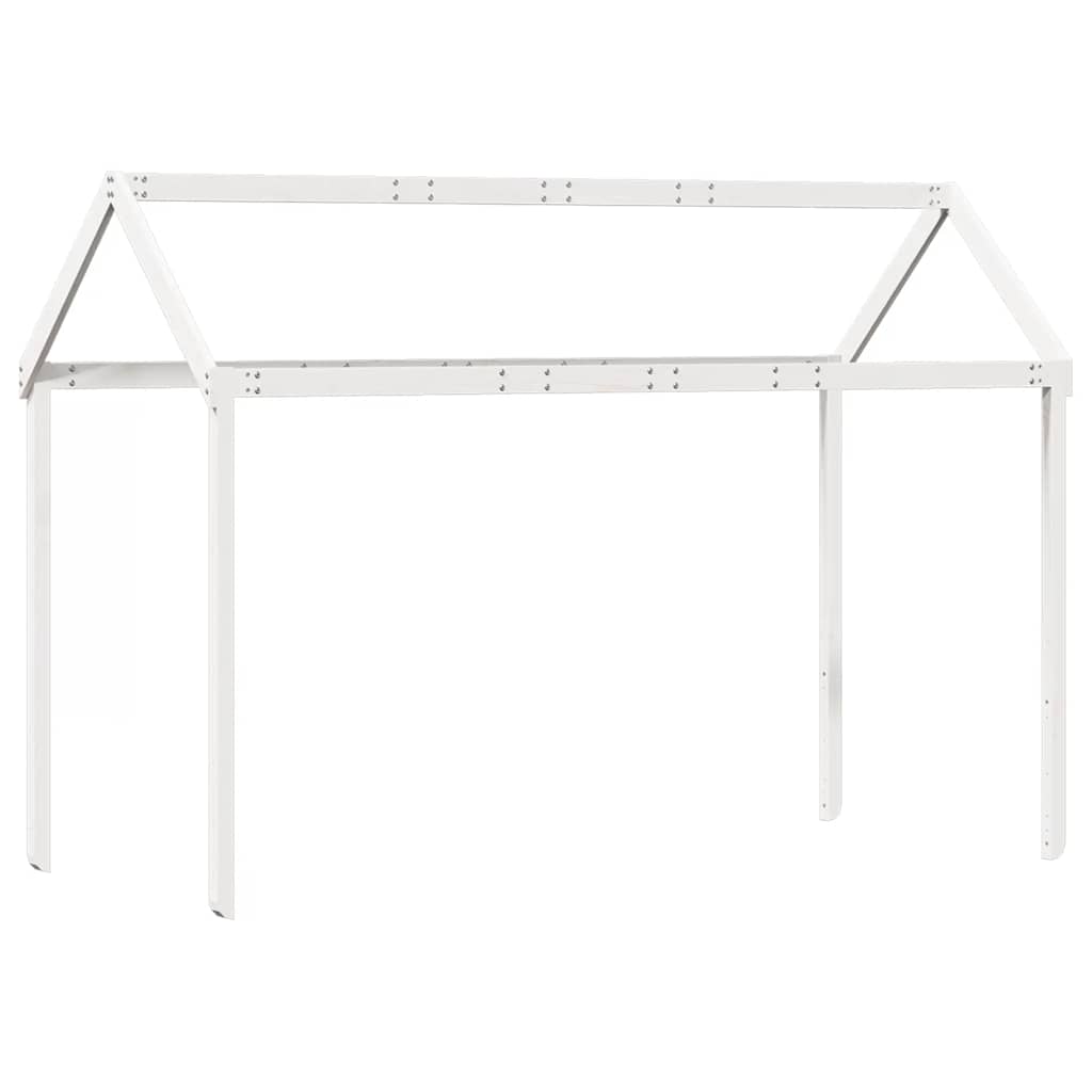Høyseng med tak hvit 75x190 cm heltre furu vidaXL