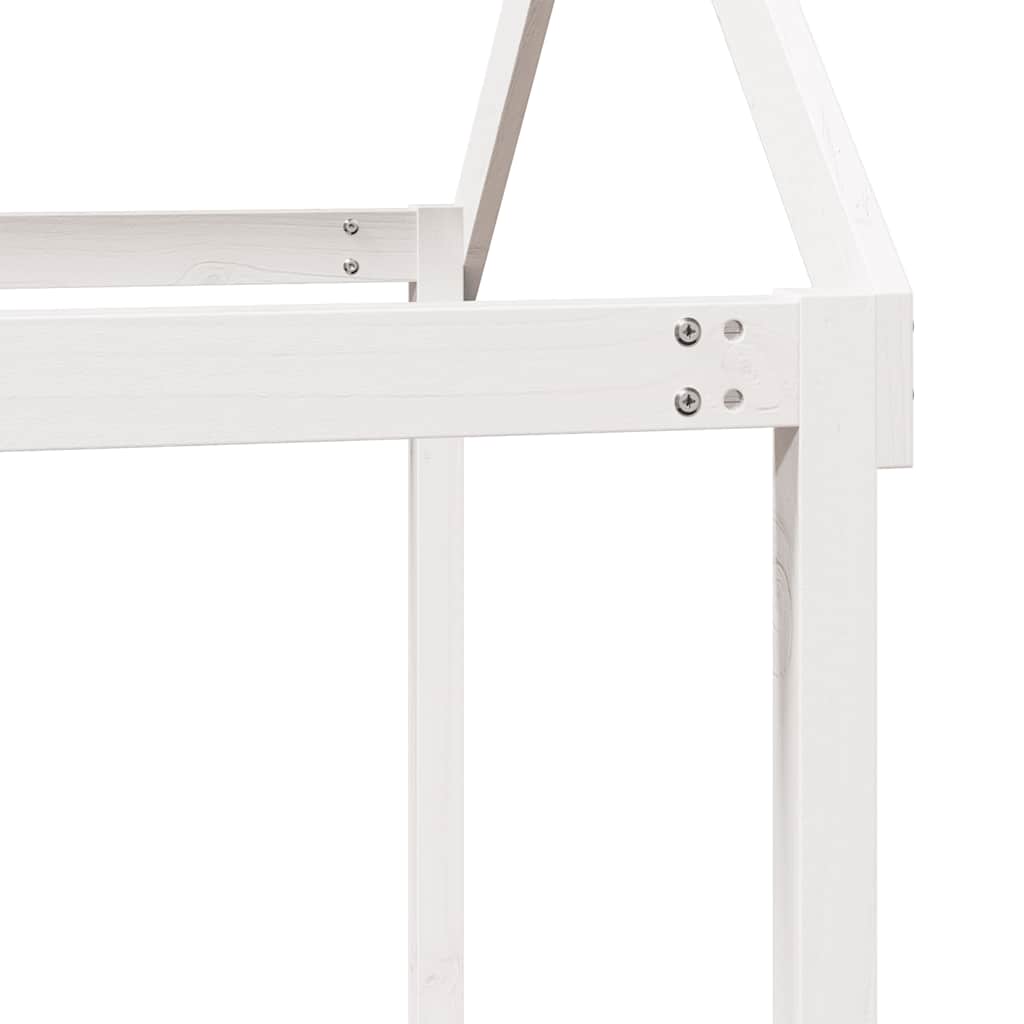 Høyseng med tak hvit 75x190 cm heltre furu vidaXL