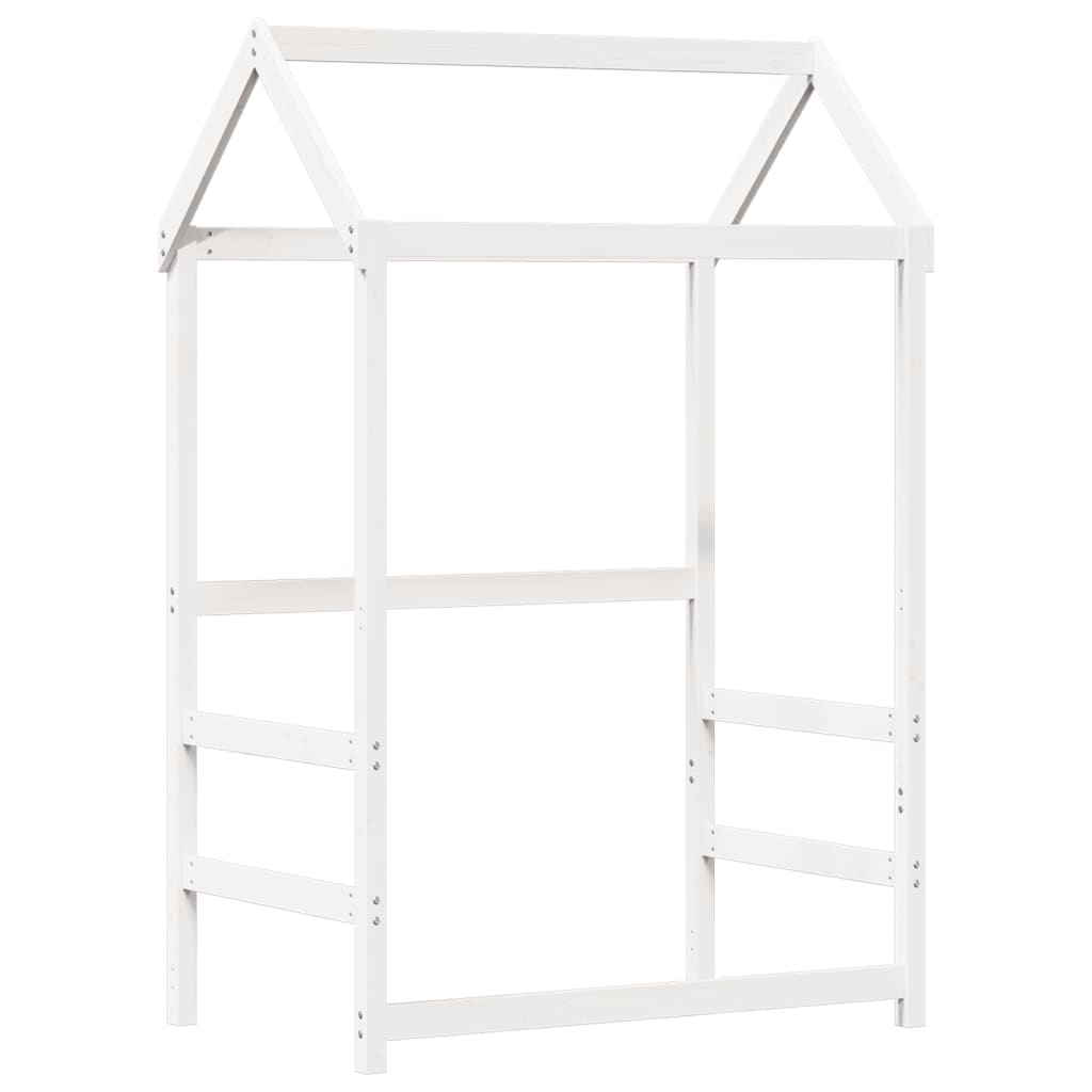 Sengeramme med tak hvit 75x190 cm heltre furu