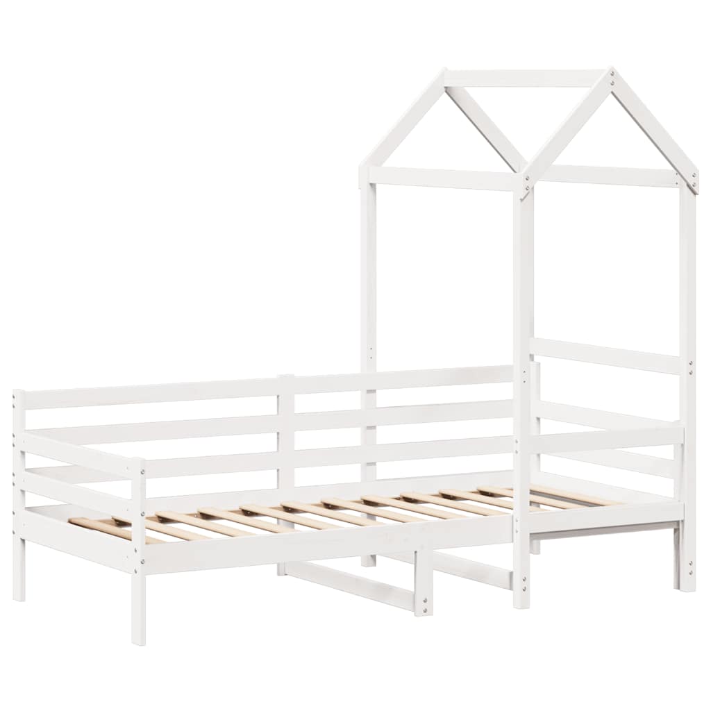 Dagseng med tak hvit 80x200 cm heltre furu