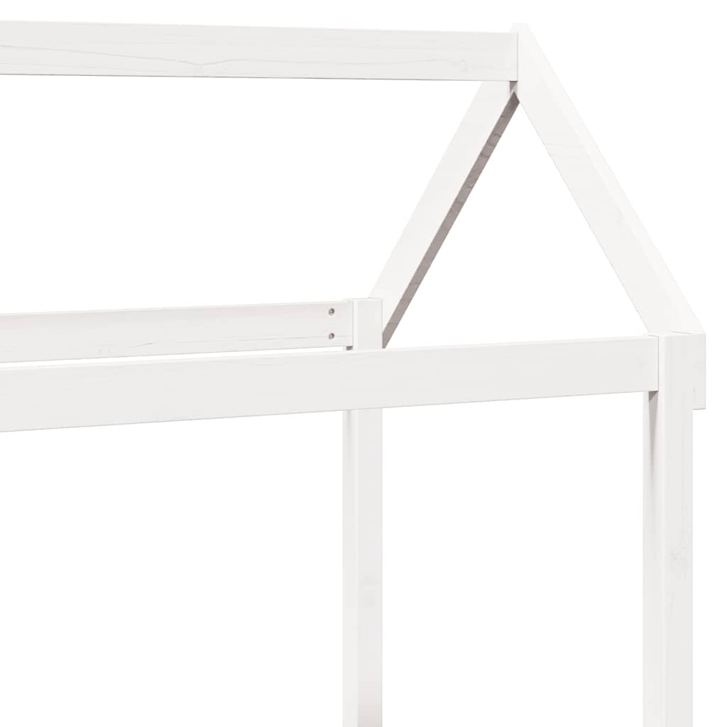 Sett med dagseng og benk med tak hvit 80x200 cm heltre furu vidaXL