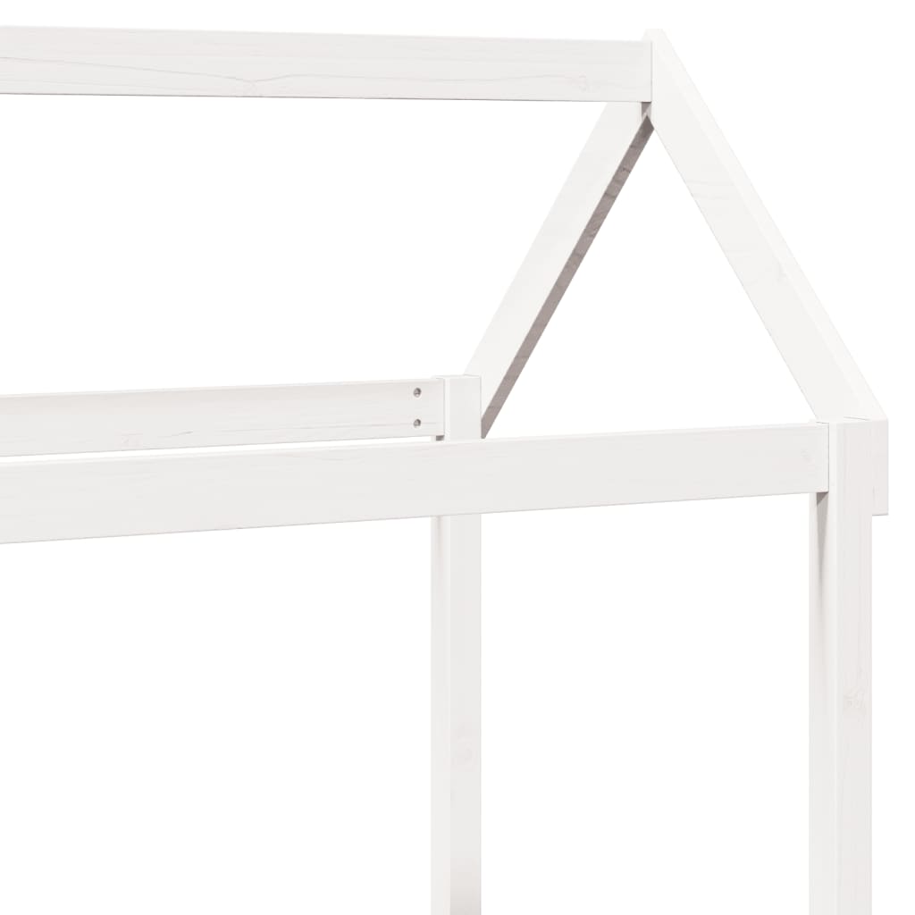 Sett med dagseng og benk med tak hvit 80x200 cm heltre furu