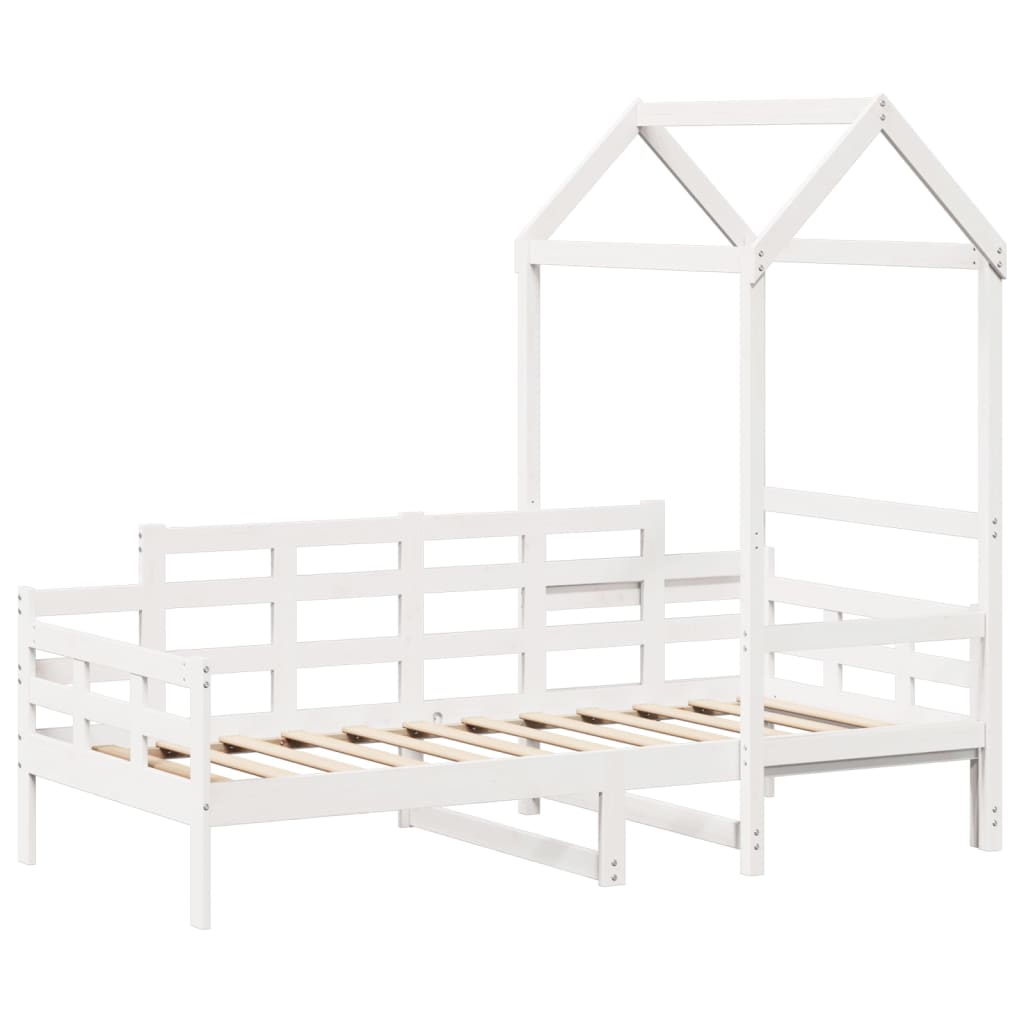 Dagseng med tak hvit 80x200 cm heltre furu