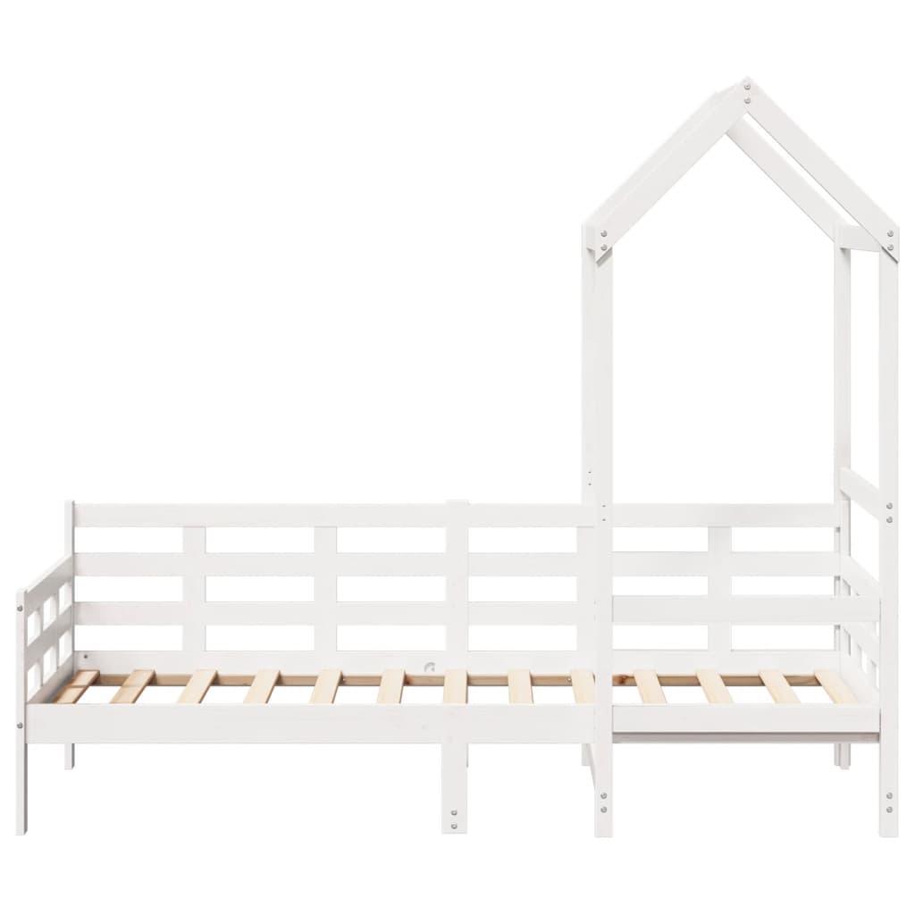 Dagseng med tak hvit 80x200 cm heltre furu