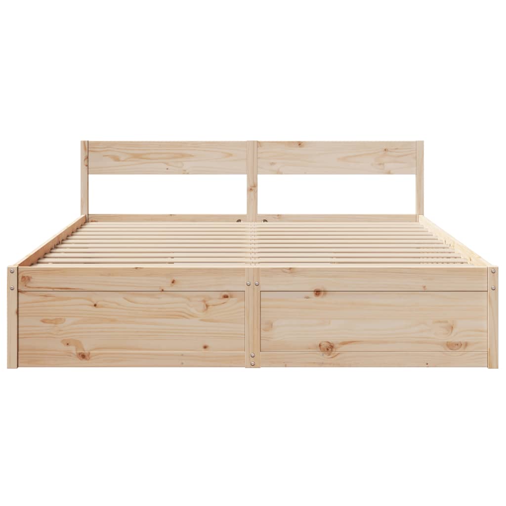 Sengeramme med madrass 200x200 cm heltre furu