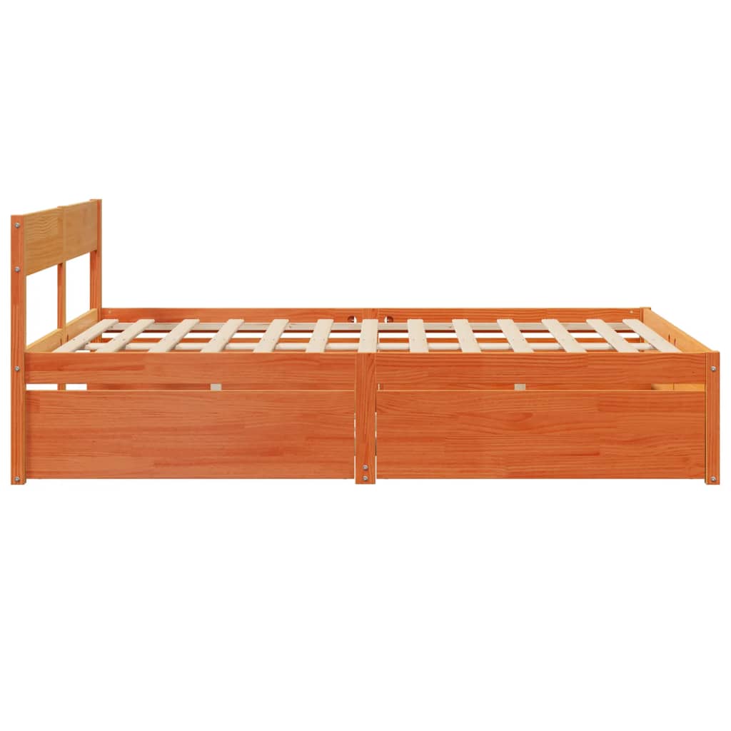 Sengeramme uten madrass brun 150x200 cm heltre furu