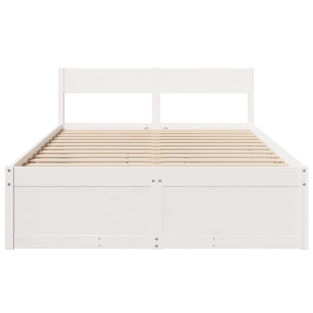 Sengeramme uten madrass hvit 140x190 cm heltre furu