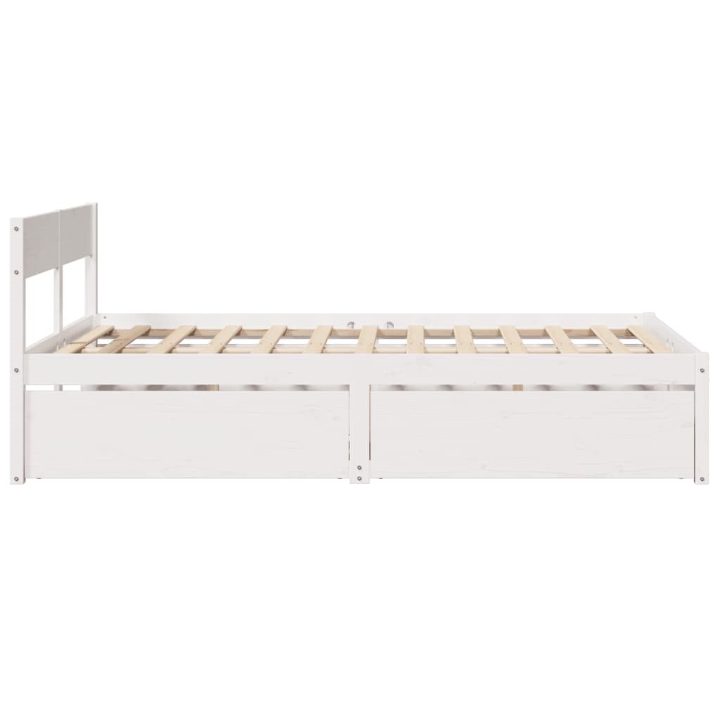 Sengeramme uten madrass hvit 140x190 cm heltre furu