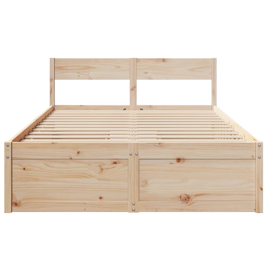Sengeramme uten madrass hvit 135x190 cm heltre furu