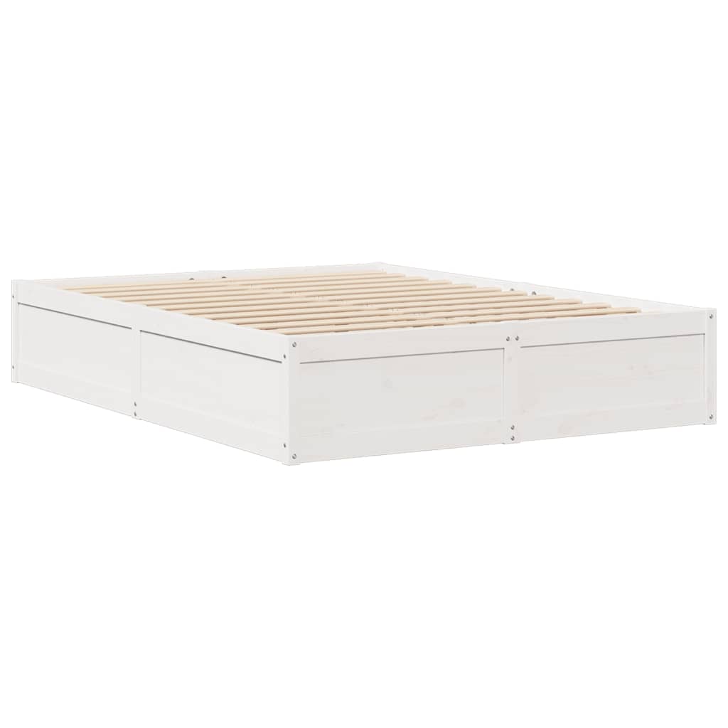 Sengeramme uten madrass hvit 140x190 cm heltre furu