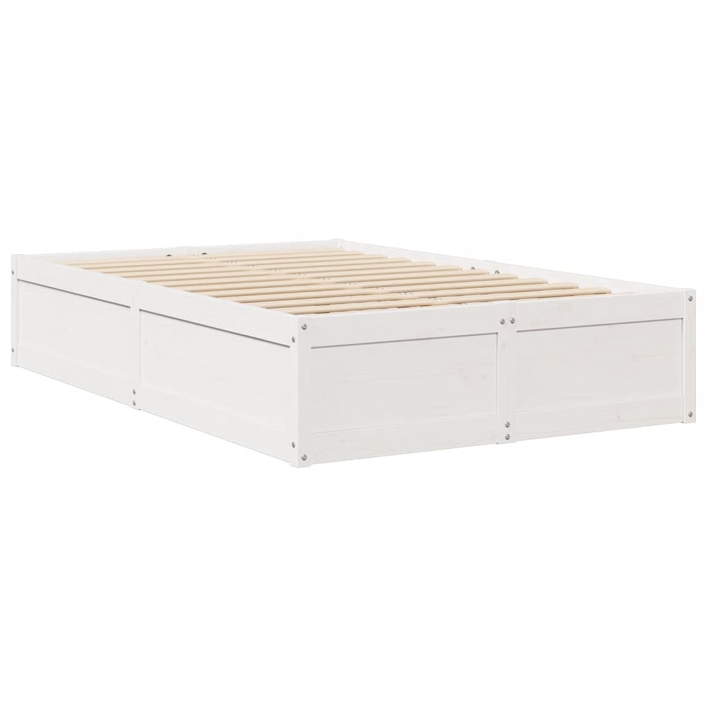 Sengeramme uten madrass hvit 135x190 cm heltre furu