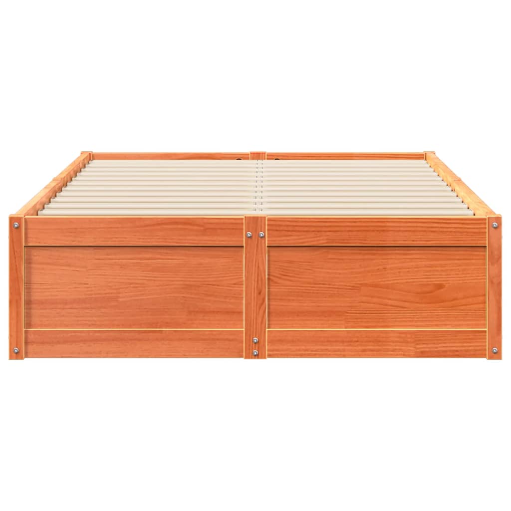 Sengeramme uten madrass brun 135x190 cm heltre furu