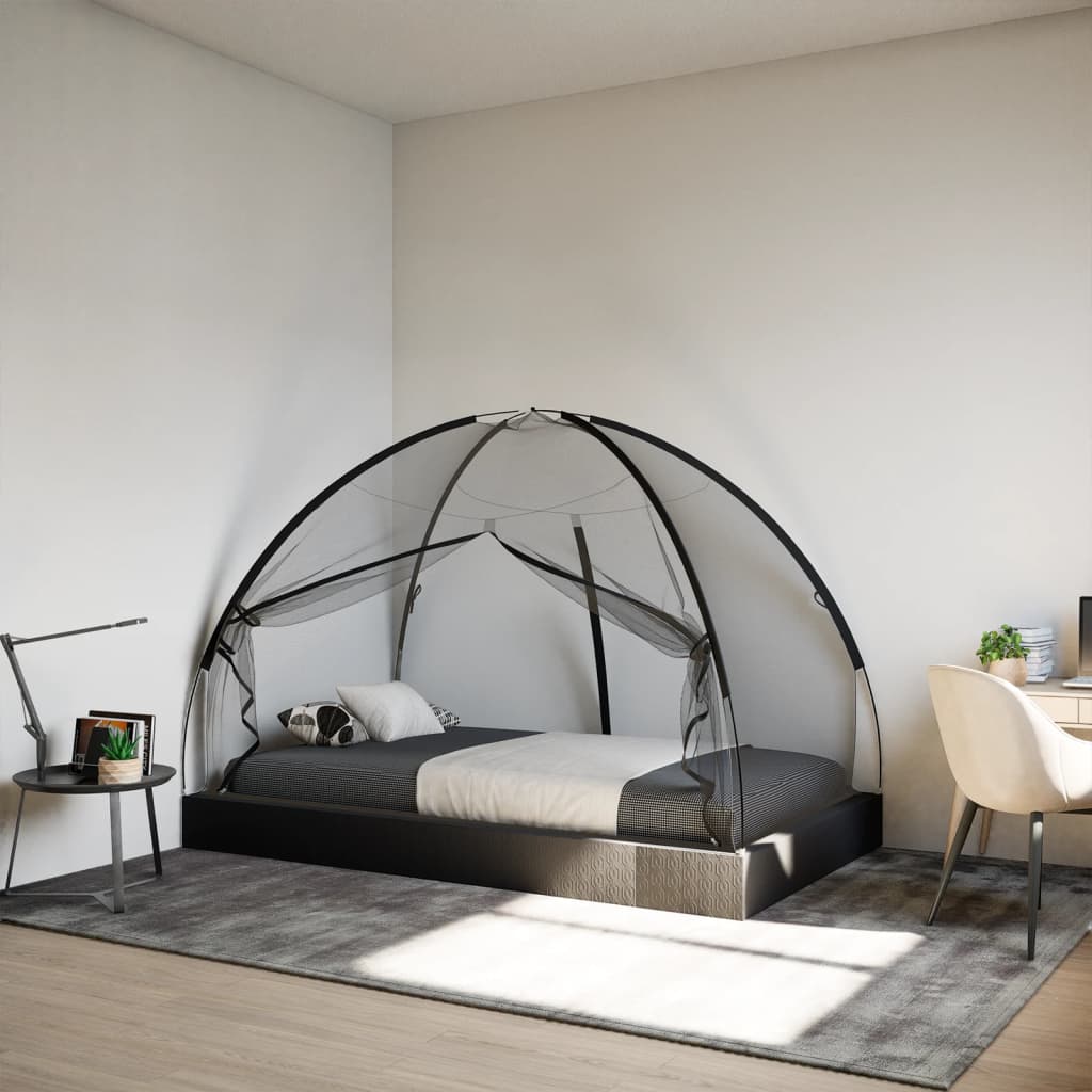 Mongolsk myggnett med dører 220 netting svart 200x120x130 cm