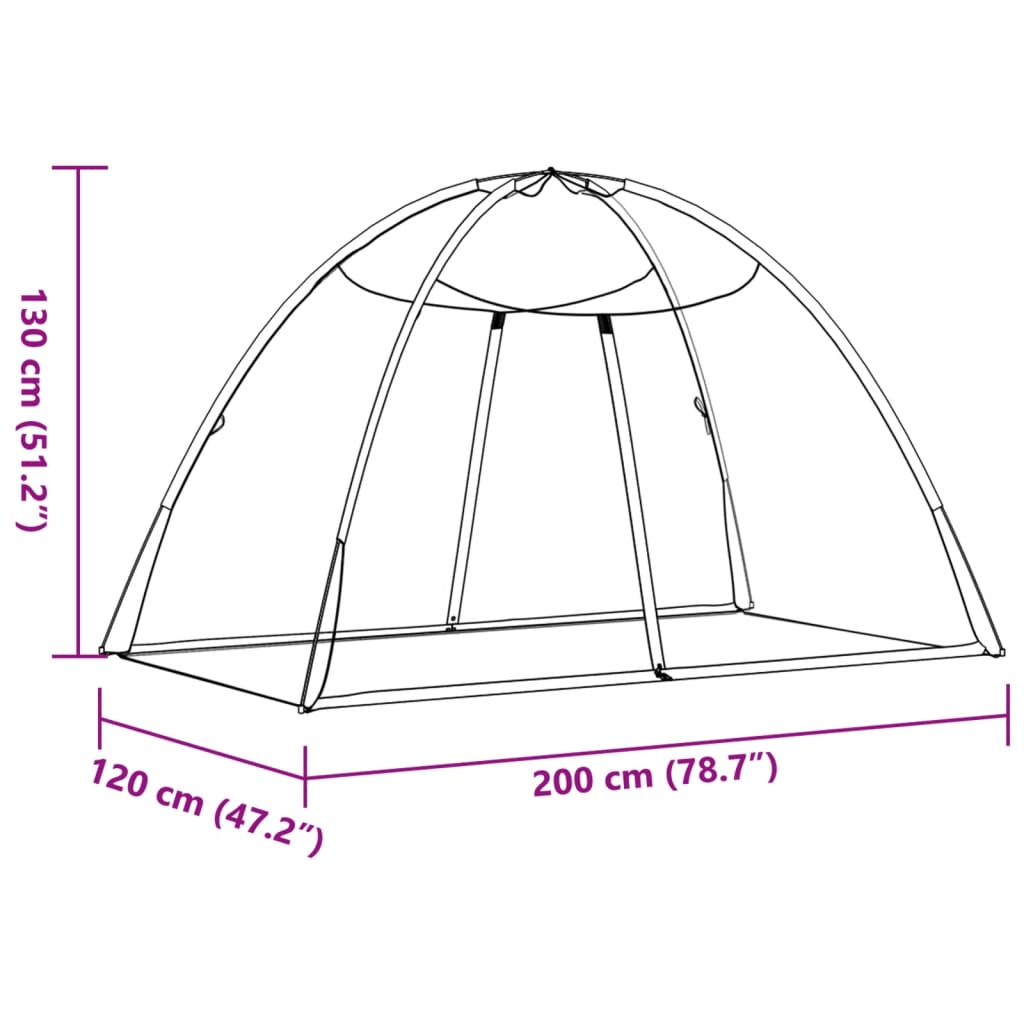 Mongolsk myggnett med dører 220 netting svart 200x120x130 cm