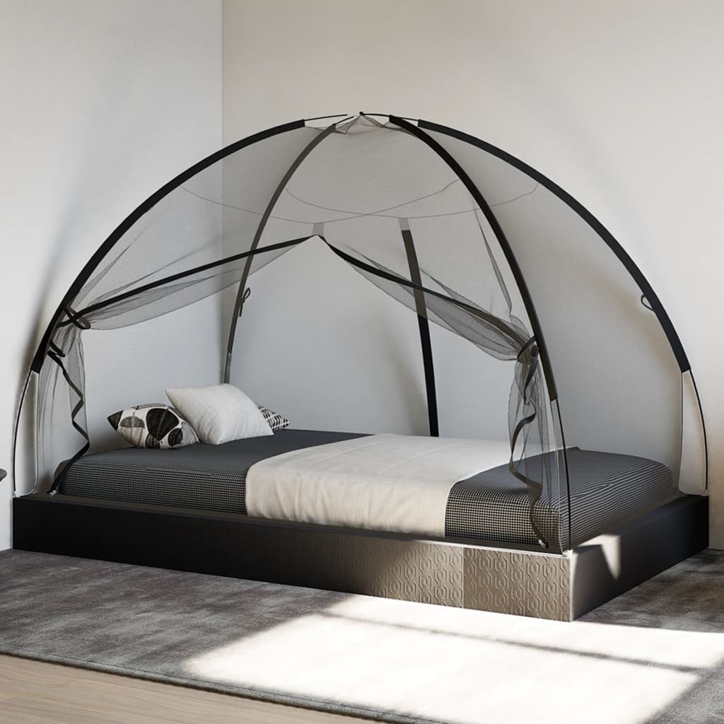 Mongolsk myggnett med dører 220 netting svart 200x120x130 cm