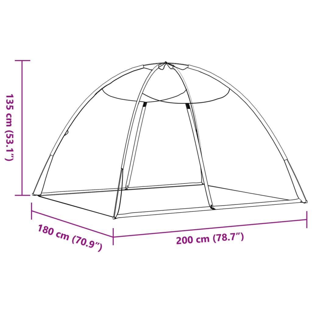 Mongolsk myggnett med dører 220 netting svart 200x180x135 cm
