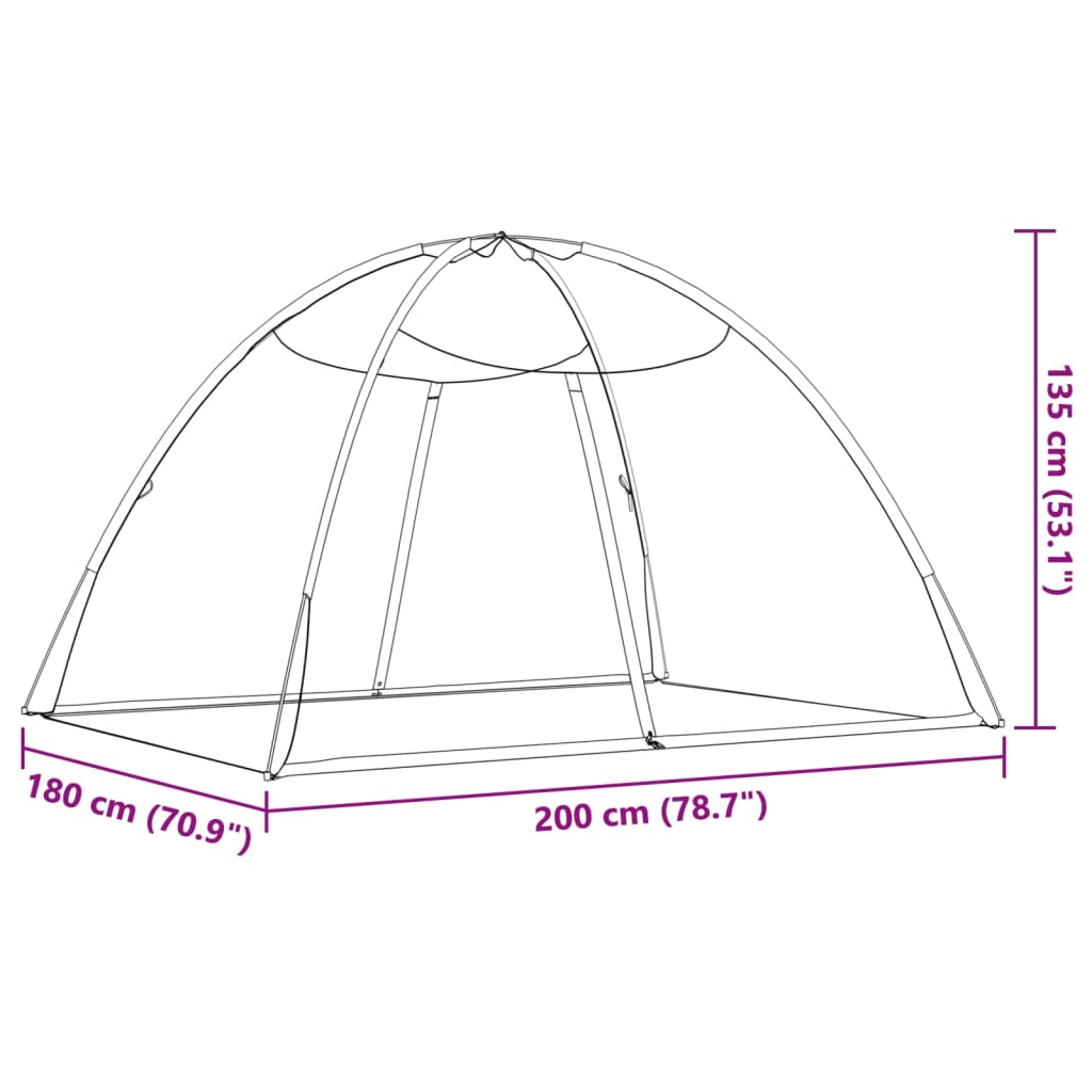 Mongolsk myggnett med dører 220 netting hvit 200x180x135 cm