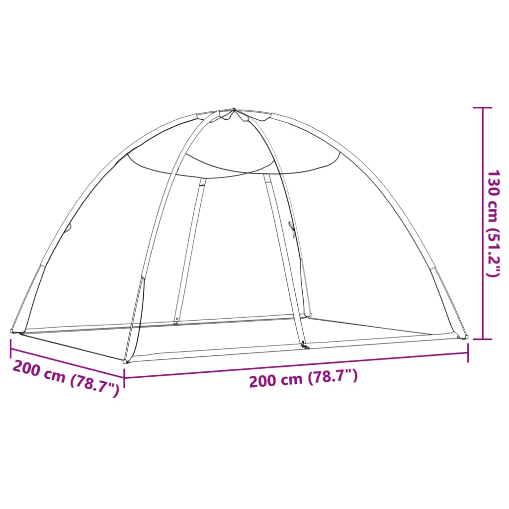 Mongolsk myggnett med dører 220 netting hvit 200x200x130 cm