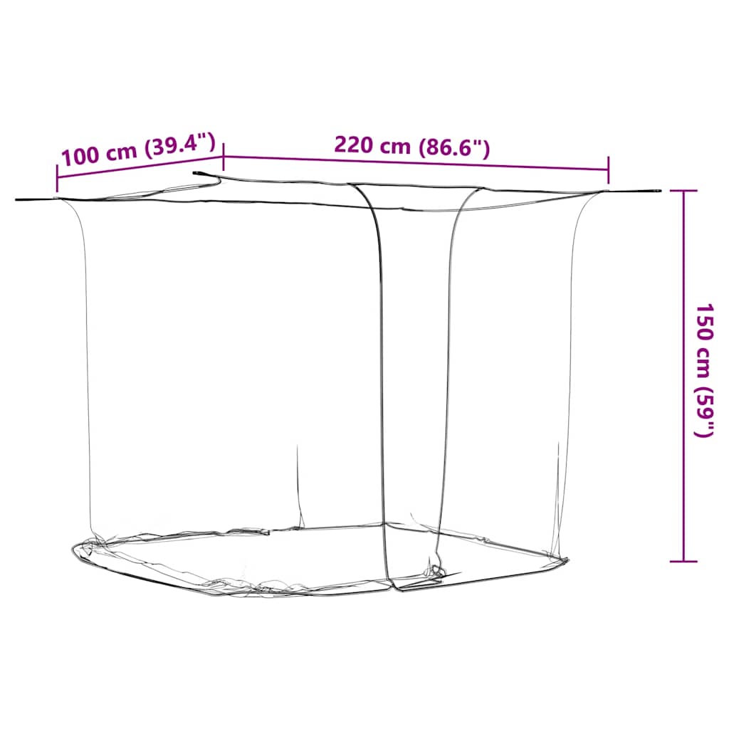 Hengende myggnett 156 netting Hvit 220x100x150 cm