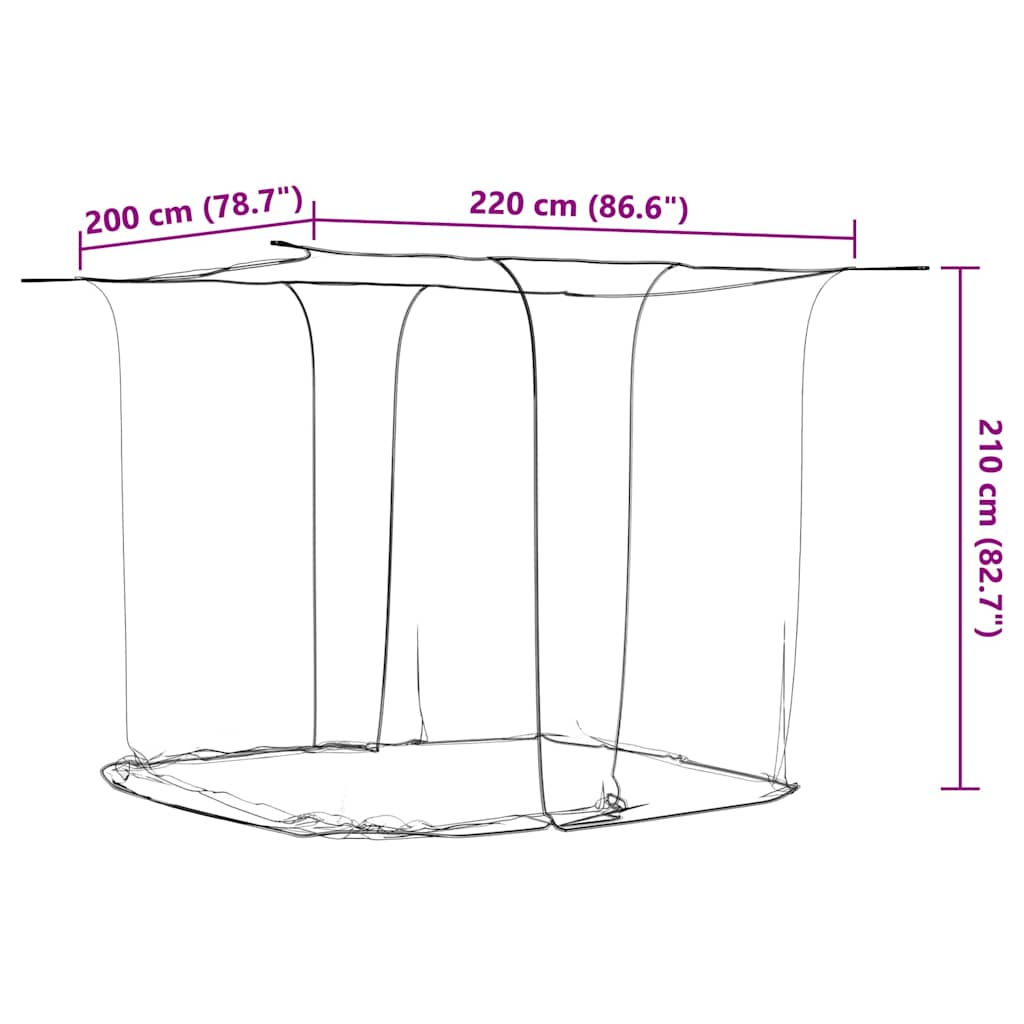 Hengende myggnett 156 netting hvit 220x200x210 cm