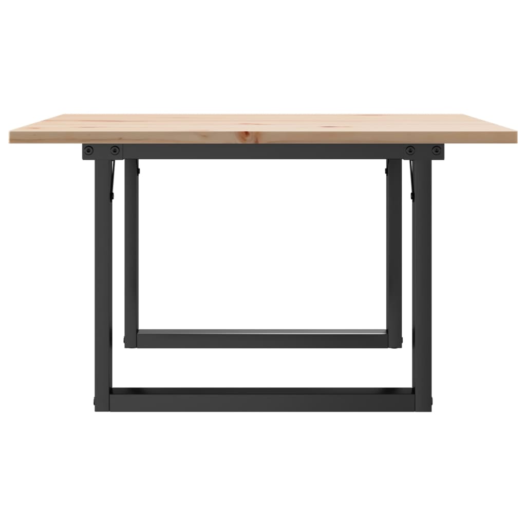 Salongbord O-ramme 70x70x40 cm heltre furu og stål