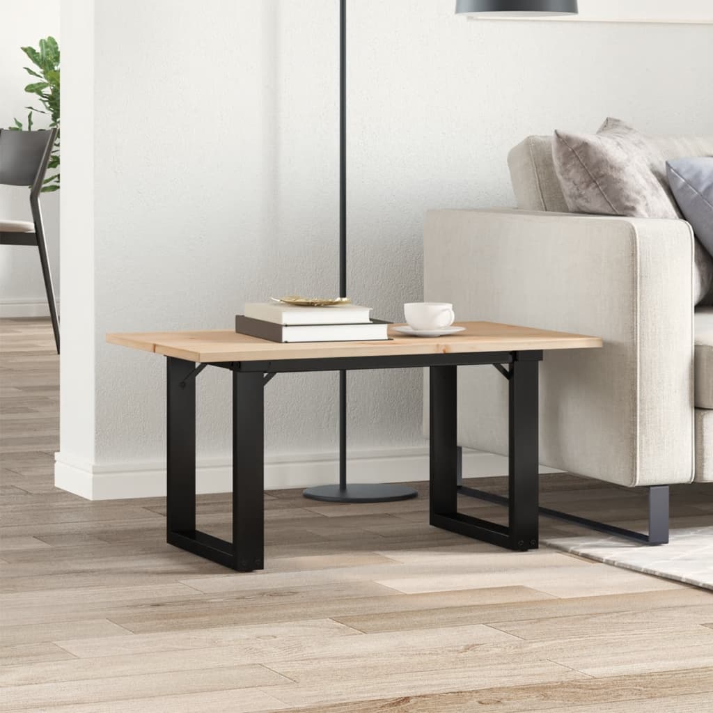 Salongbord O-ramme 80x50x40 cm heltre furu og stål