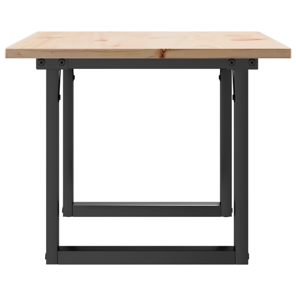 Salongbord O-ramme 80x50x40 cm heltre furu og stål