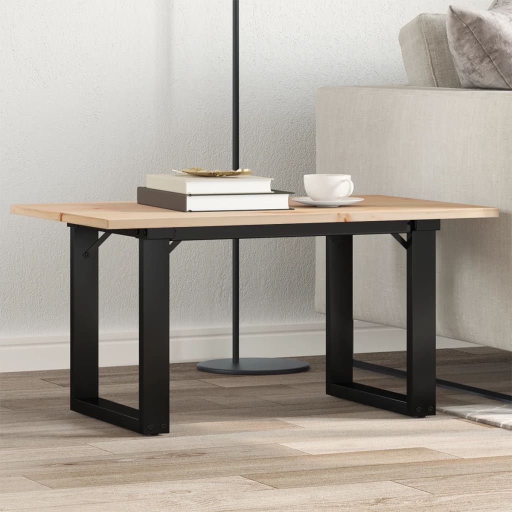 Salongbord O-ramme 80x50x40 cm heltre furu og stål
