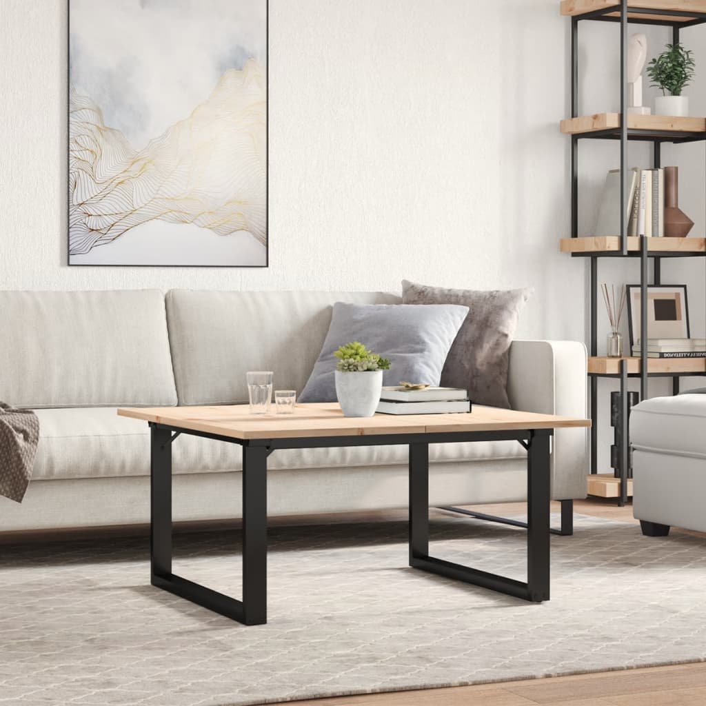 Salongbord O-ramme 90x90x45 cm heltre furu og stål