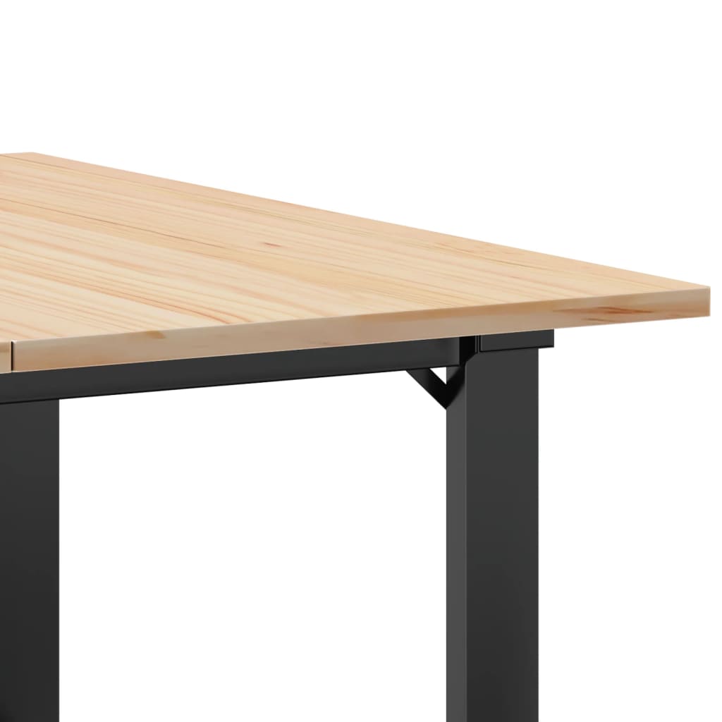 Salongbord O-ramme 90x90x45 cm heltre furu og stål