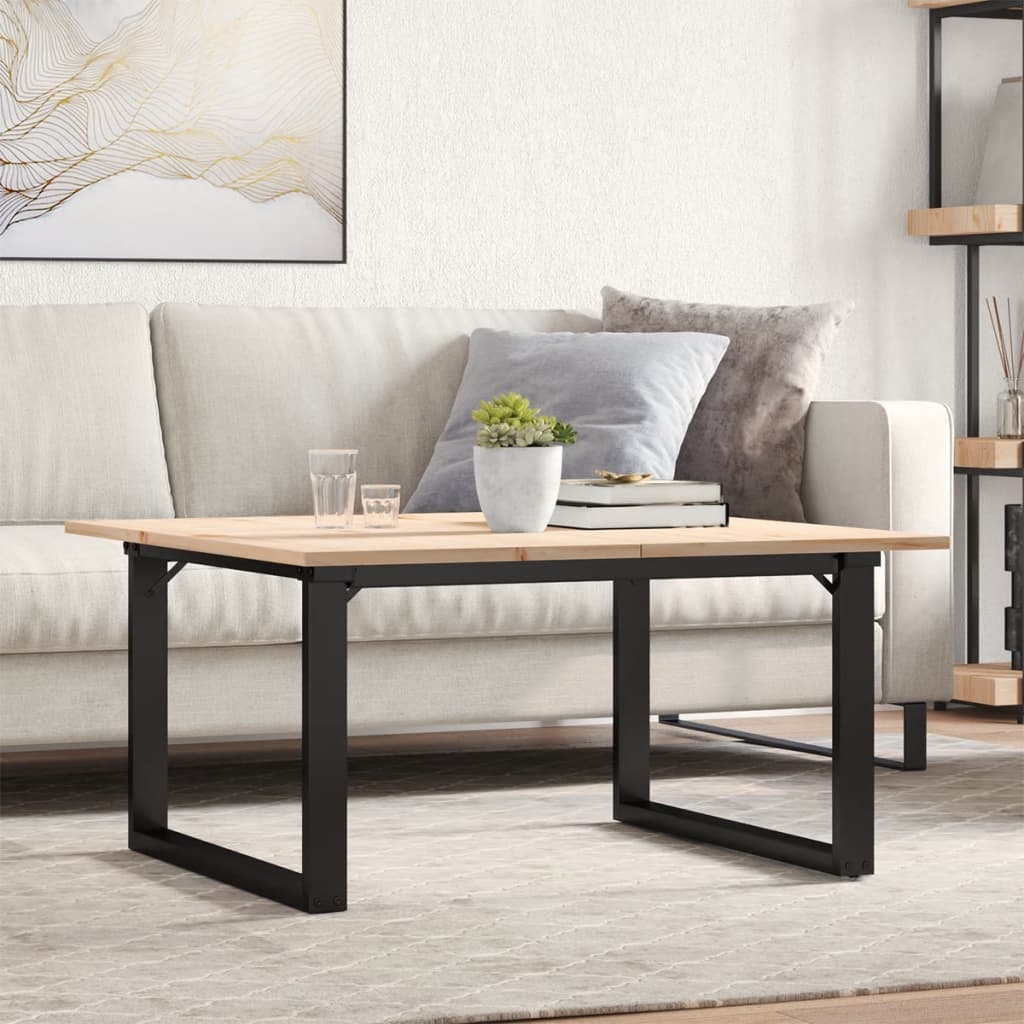 Salongbord O-ramme 90x90x45 cm heltre furu og stål