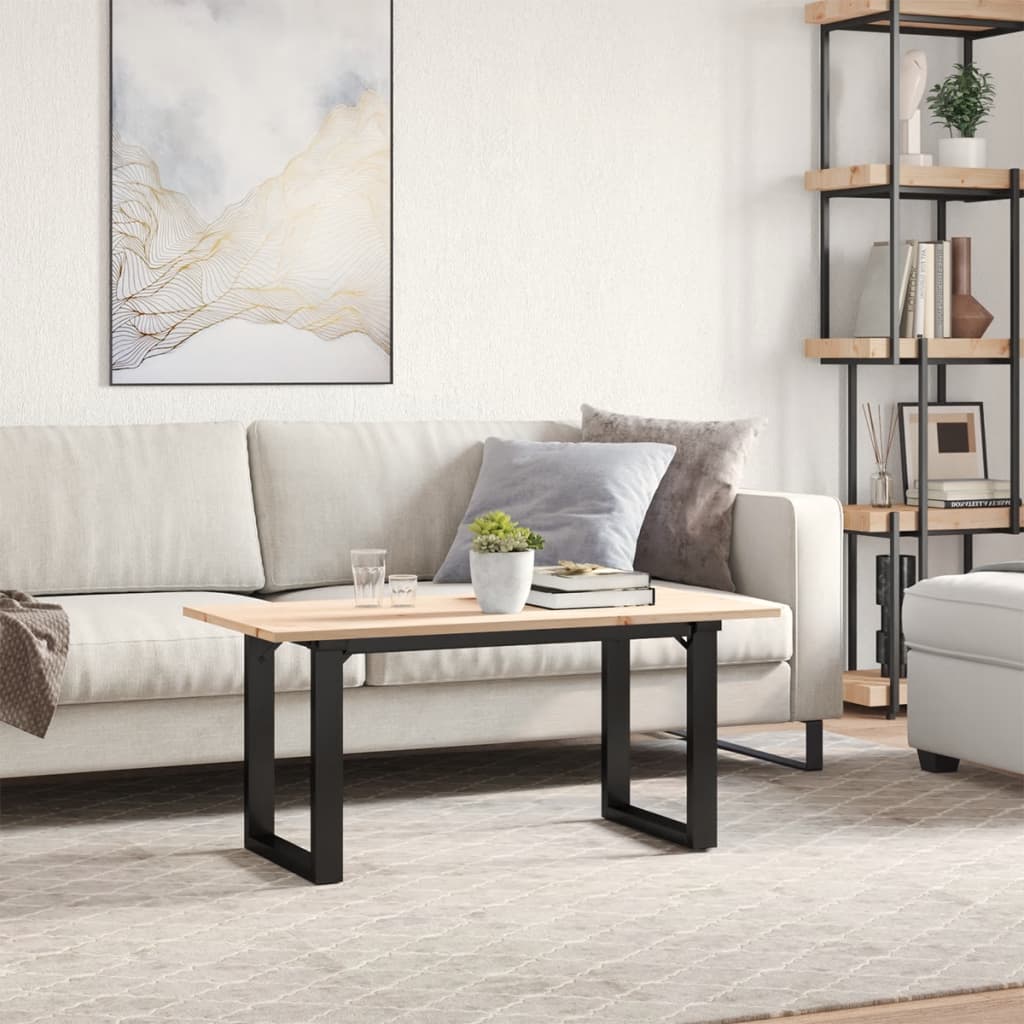 Salongbord O-ramme 100x50x45 cm heltre furu og stål