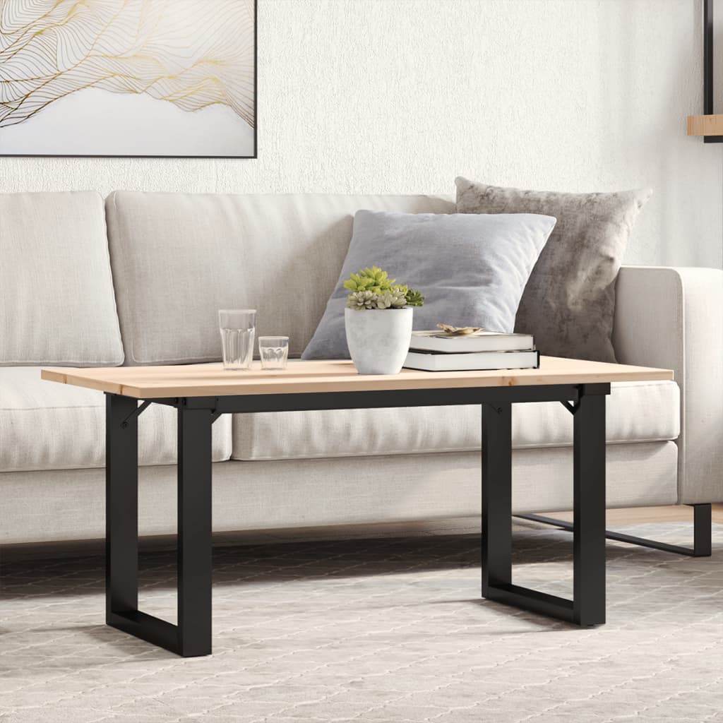 Salongbord O-ramme 100x50x45 cm heltre furu og stål