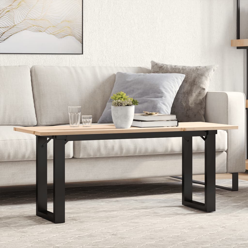 Salongbord O-ramme 110x40x45 cm heltre furu og stål