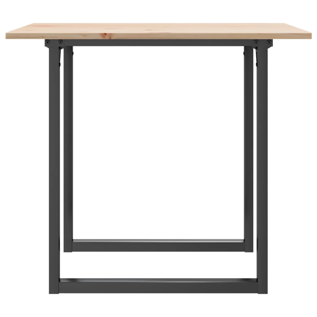 Spisebord O-ramme 90x90x75 cm heltre furu og stål