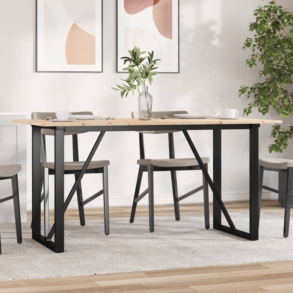 Spisebord O-ramme 160x80x75 cm heltre furu og stål