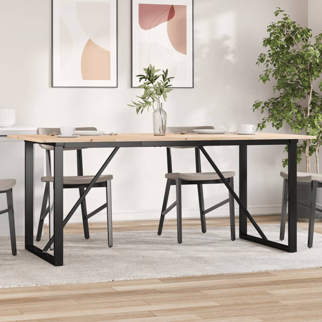 Spisebord O-ramme 180x90x75 cm heltre furu og stål