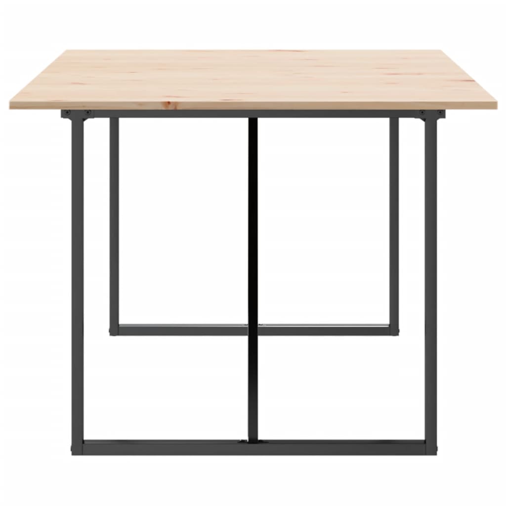 Spisebord O-ramme 200x100x75 cm heltre furu og stål