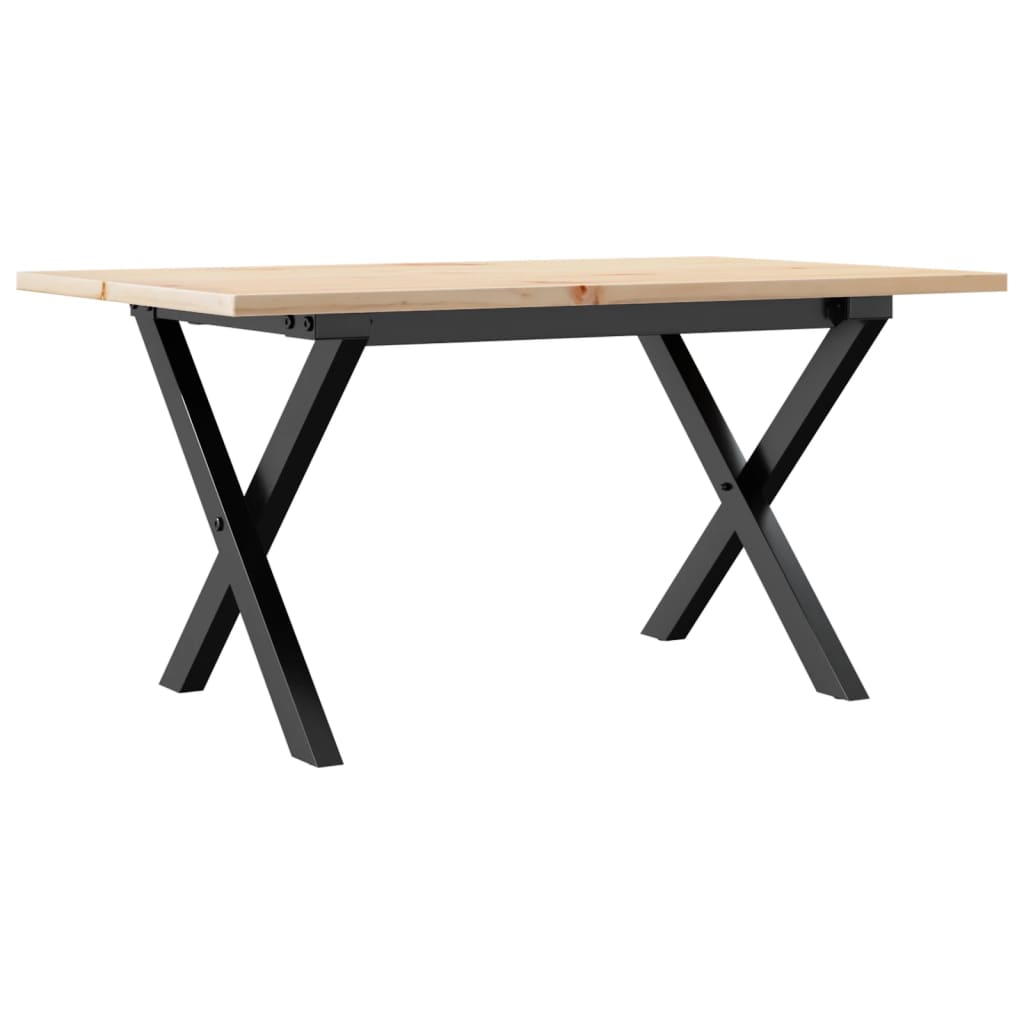 Salongbord X-ramme 80x50x40 cm heltre furu og stål
