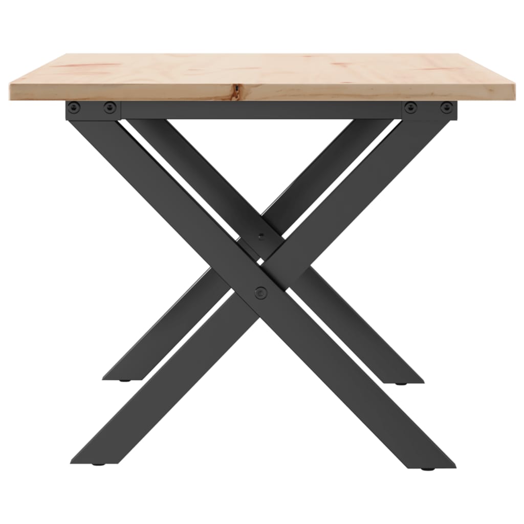 Salongbord X-ramme 80x50x40 cm heltre furu og stål