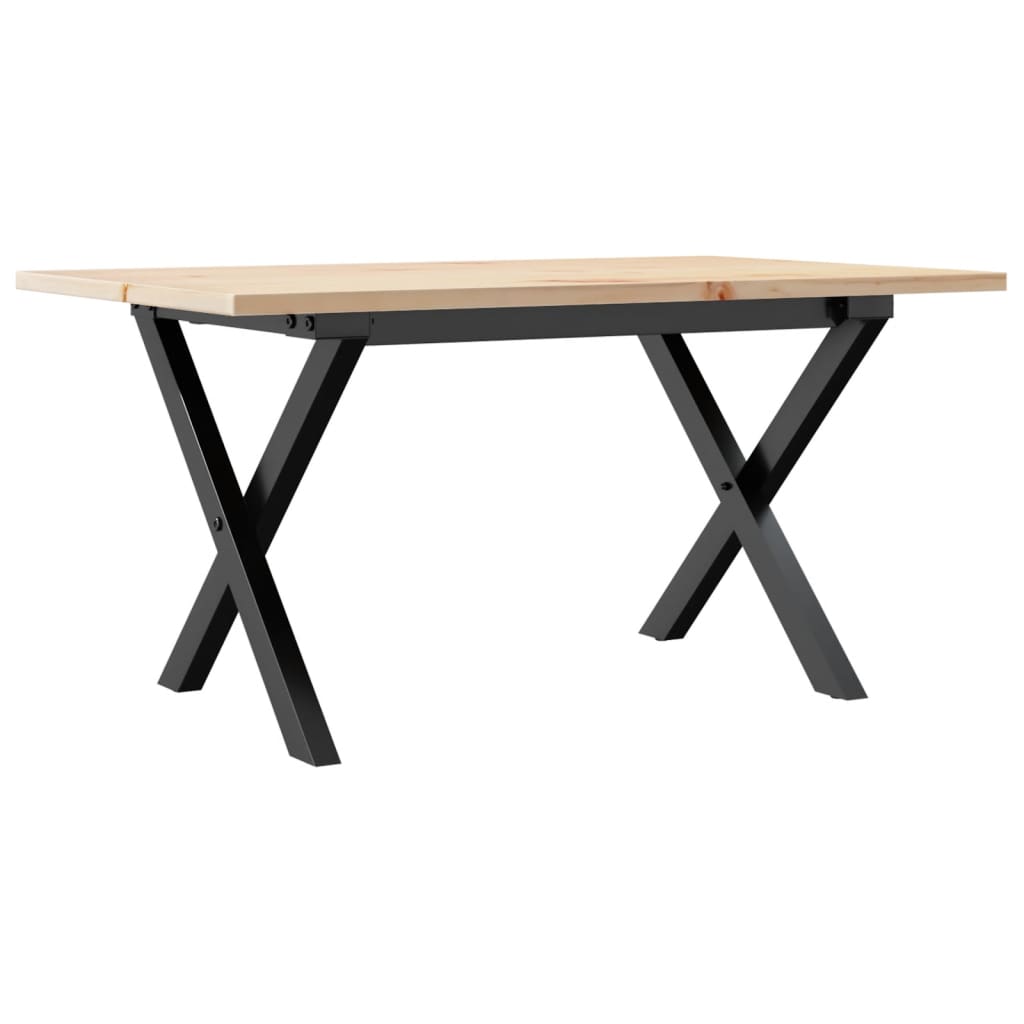 Salongbord X-ramme 80x50x40 cm heltre furu og stål