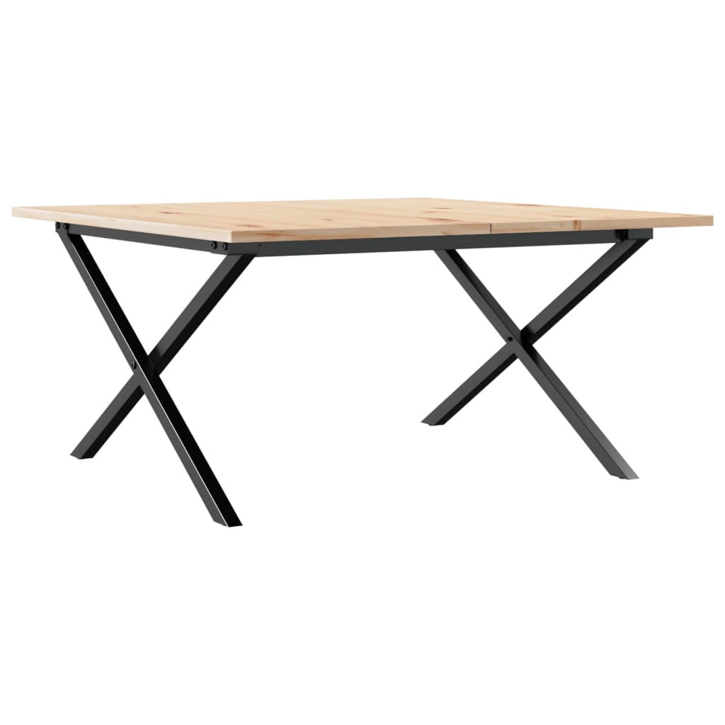 Salongbord X-ramme 80x80x45 cm heltre furu og stål vidaXL