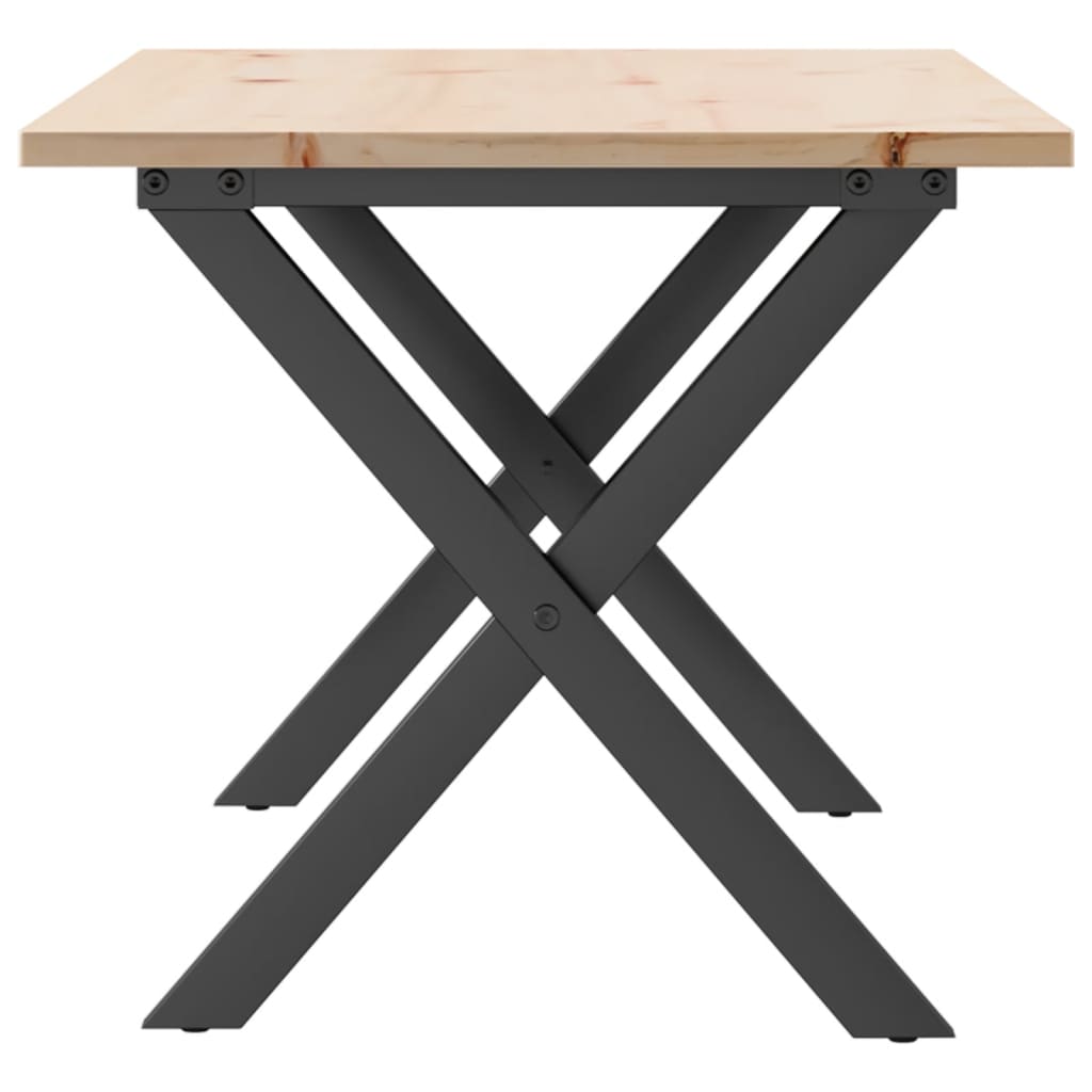 Salongbord X-ramme 90x40x45 cm heltre furu og stål
