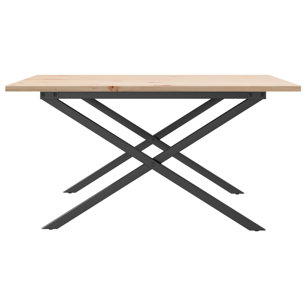 Salongbord X-ramme 90x90x45 cm heltre furu og stål