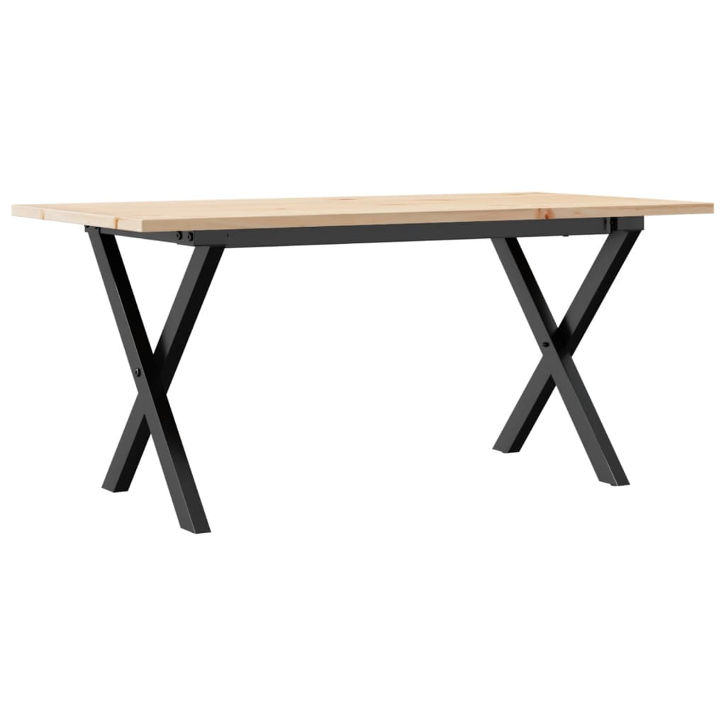 Salongbord X-ramme 100x50x45 cm heltre furu og stål